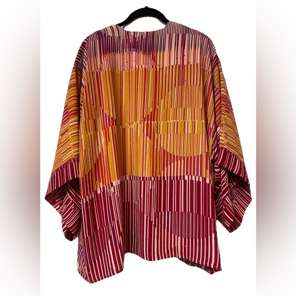 CAbi Mon Ami Kimono Cardigan Women's Sunset Stripe Size Medium boho, Flowy - Picture 5 of 8